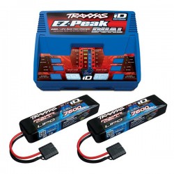 TRAXXAS CHARGEUR DOUBLE SORTIE ID 100W 2972G + 2X LIPO 7.4V 7600MAH 2869X