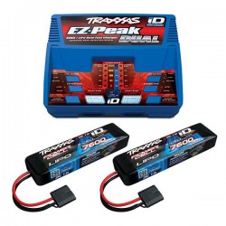 TRAXXAS CHARGEUR DOUBLE SORTIE ID 100W 2972G + 2X LIPO 7.4V 7600MAH 2869X