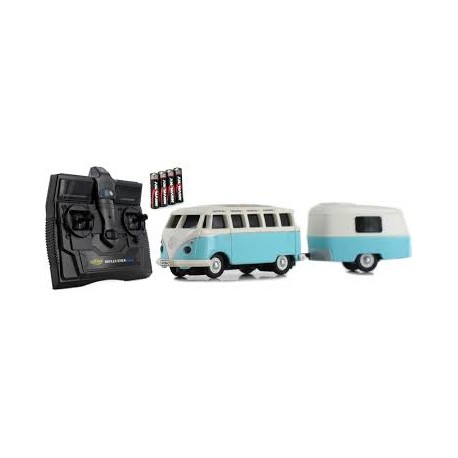 VW Combi Split Samba + Caravane RC Carson.