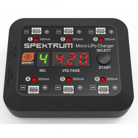 Spektrum CHARGEUR SMART MICRO 6-PORTS DC/USB 1S LIPO - SPMXC1060