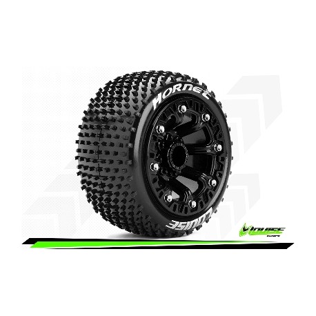 Louise RC - ST-HORNET - Set de pneus Truck 1-16 - Monter - Sport - Jantes 2.2 Noir - Hexagone 12mm - L-T3172SB