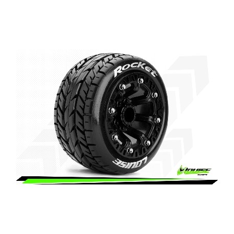 Louise RC - ST-ROCKET - Set de pneus Truck 1-16 - Monter - Sport - Jantes 2.2 Noir - Hexagone 12mm - L-T3188SB