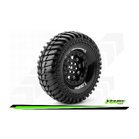 Louise RC - CR-ARDENT - Set de pneus Crawler 1-10 - Monter - Super Soft - Jantes 1.9 Noir - Hexagone 12mm - L-T3232VB