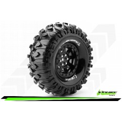 Louise RC - CR-ROWDY - Set de pneus Crawler 1-10 - Monter - Super Soft - Jantes 1.9 Noir - Hexagone 12mm - L-T3233VB