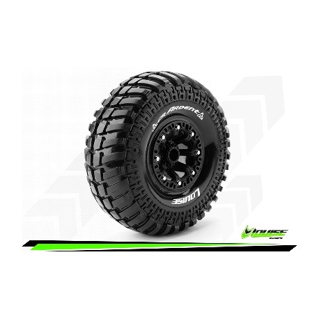 Louise RC - CR-ARDENT - Set de pneus Crawler 1-10 - Monter - Super Soft - Jantes 2.2 Noir - Hexagone 12mm - L-T3237VB