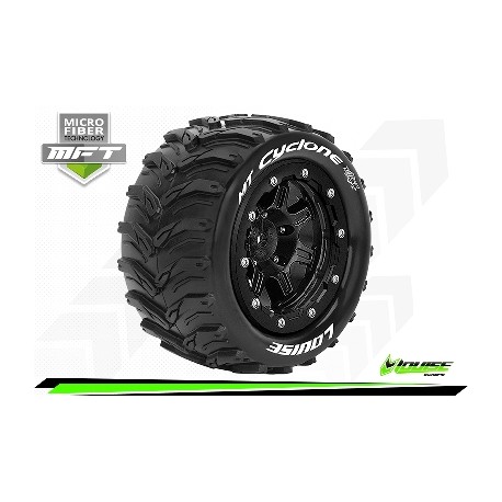 Louise RC - MFT - MT-CYCLONE - Monter - Sport - Jantes 2.8 Bead-Lock Noir - 1/2-Offset - Hexagone 17mm - L-T3331SB