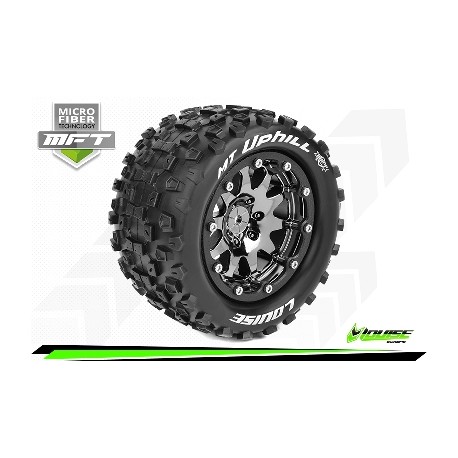 Louise RC - MFT - MT-UPHILL - Monter - Sport - Jantes 2.8 Bead-Lock Chrome-Noir - 0-Offset - Hexagone 12mm - L-T3309SBC