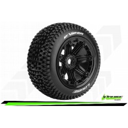 Louise RC - ST-VIPER - 1-8 Stadium Truck Tire Set - Monter - Sport - Jantes type Bead 3.8 Noir - Hexagone 17mm - L-T3289B