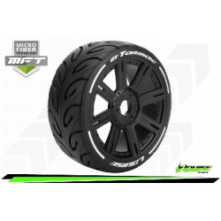 Louise RC - MFT - GT-TARMAC - Set de pneus Buggy 1-8 - Monter - Soft - Jantes a Batons Noir - Hexagone 17mm - L-T3285SB