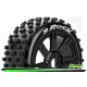 Louise RC - B-ROCK - Set de pneus Buggy 1-8 - Monter - Soft - Jantes a Batons Noir - Hexagone 17mm - L-T3270SB