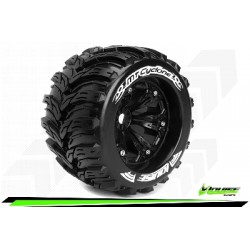 Louise RC - MT-CYCLONE - Set de pneus Monster Truck 1-8 - Monter - Sport - Jantes 3.8 Noir - 1/2-Offset - Hexagone 17mm