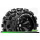 Louise RC - MT-MCROSS - Set de pneus Monster Truck 1-8 - Monter - Sport - Jantes 3.8 Noir - 1/2-Offset - Hexagone 17mm