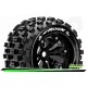 Louise RC - MT-ROCK - Set de pneus Monster Truck 1-8 - Monter - Sport - Jantes 3.8 Noir - 1/2-Offset - Hexagone 17mm