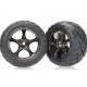 Traxxas Tires & wheels, assembled (Tracer 2.2" black chrome wheels, Anaconda® 2.2" tires with foam inserts) (2) (Bandit rear)