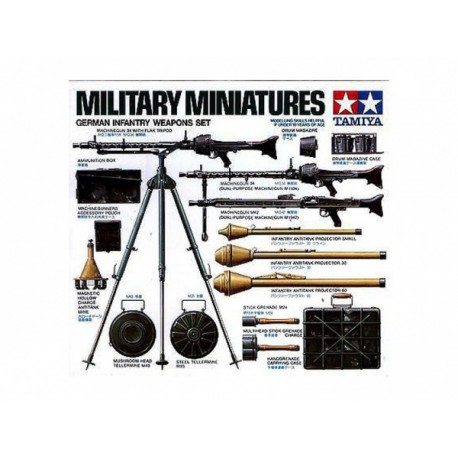 Tamiya 1/35 Scale German Infantry Weapons Kit – Model Set 35111 – Unassembled