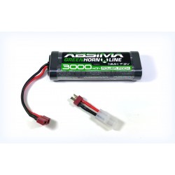 Absima NiMH Stick Pack 7.2V 3000 (T-Plug + Tamiya Adaptor)