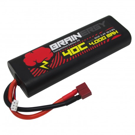 BRAINERGY LiPo Akku 2s1p 7,4V 4000mAh 40C Deans Hardcase