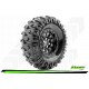 CR-ROWDY - Class 1 - 1-10 Crawler Tire Set - Mounted - Super Soft - Black 1.9 Wheels - Hex 12mm - L-