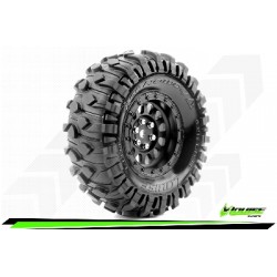 CR-ROWDY - Class 1 - 1-10 Crawler Tire Set - Mounted - Super Soft - Black 1.9 Wheels - Hex 12mm - L-