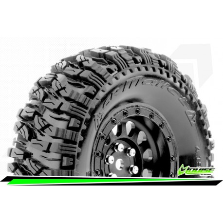 Louise RC - CR-MALLET - Class 1 - 1-10 Crawler Tire Set - Mounted - Super Soft - Black 1.9 Wheels - Hex 12mm - L-T3346VB