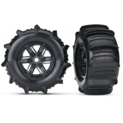 Traxxas Tires & wheels, assembled, glued paddle (X-Maxx black), TRX7773