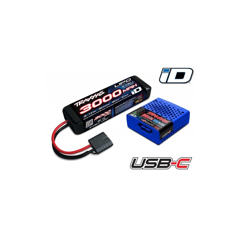 TRAXXAS 2985-2S PACK BATTERIE/CHARGEUR Lipo 2S (Comprend un chargeur Lipo/Nimh  et 1 batterie