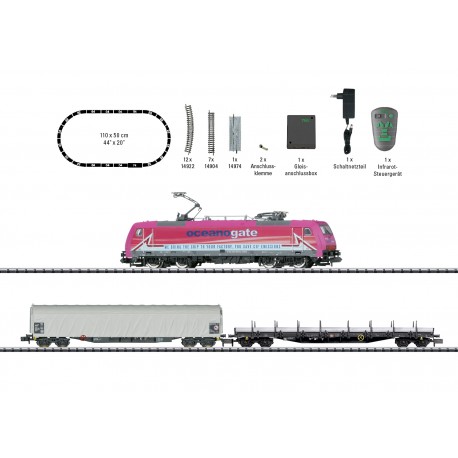 Minitrix 11149 N Kit de démarrage numérique Train de marchandises OCEANOGATE - Voie N