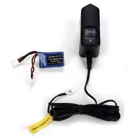 Combo Xcelorin Chargeur et batterie LiPo 15C 250mAh: Micro SCT, Rally (LOSB9635)