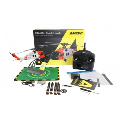 AMEWI Hélicoptère UH-60L BLACK HAWK COASTGUARD BRUSHLESS HELIKOPTER 4-canaux 6G RTF