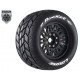 Louise RC - MFT - ST-ROCKET - 1-8 Stadium Truck Tire Set - Mounted - Sport - Black Wheels - Removable 0 & 1/2 OFFSET HEX 17mm