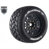 Louise RC - MFT - ST-ROCKET - 1-8 Stadium Truck Tire Set - Mounted - Sport - Black Wheels - Removable 0 & 1/2 OFFSET HEX 17mm