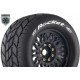 Louise RC - MFT - ST-ROCKET - 1-8 Stadium Truck Tire Set - Mounted - Sport - Black Wheels - Removable 0 & 1/2 OFFSET HEX 17mm