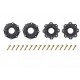 Louise RC - MFT - ST-ROCKET - 1-8 Stadium Truck Tire Set - Mounted - Sport - Black Wheels - Removable 0 & 1/2 OFFSET HEX 17mm