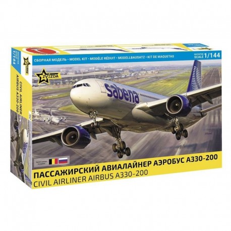 Zvezda 7047 Civil Airliner Airbus A330-200 Sabena 1/144