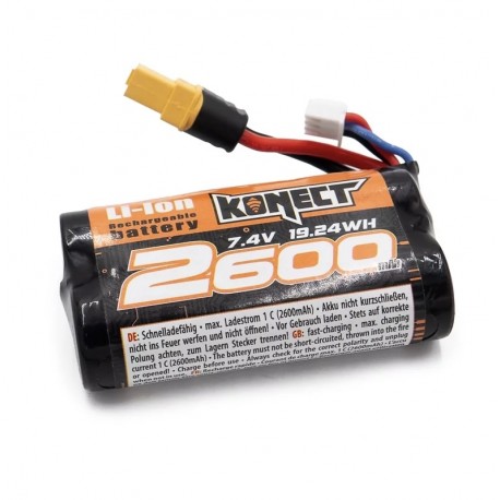 KONECT BATTERIE LI-ION XT60 7.4V 2600 MAH 15C