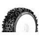 Louise RC - B-PIONEER - Jeu de pneus Buggy 1/8 - Montés - Tendre - Jantes blanches - Hex 17mm - L-T3130SW