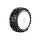 Louise RC - B-PIONEER - Jeu de pneus Buggy 1/8 - Montés - Tendre - Jantes blanches - Hex 17mm - L-T3130SW