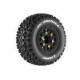 Louise RC - SC-UPHILL - 1-10 Short Course Tire Set - Mounted - Soft - Black Wheels - Removable 1-10 - L-T3223SB
