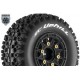 Louise RC - SC-UPHILL - 1-10 Short Course Tire Set - Mounted - Soft - Black Wheels - Removable 1-10 - L-T3223SB