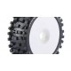 Louise RC - B-ULLDOZE - 1-8 Buggy Tire Set - Mounted - Soft - White Wheels - Hex 17mm - L-T324SW