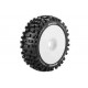 Louise RC - B-ULLDOZE - 1-8 Buggy Tire Set - Mounted - Soft - White Wheels - Hex 17mm - L-T324SW