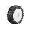 Louise RC - B-ULLDOZE - 1-8 Buggy Tire Set - Mounted - Soft - White Wheels - Hex 17mm - L-T324SW