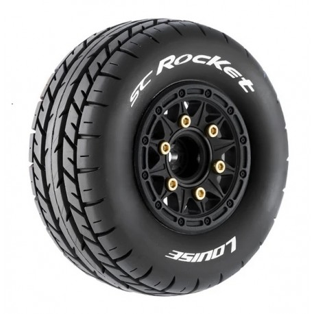 LouiseRC Pneus et roues SC-ROCKET soft (hexagone amovible 4pcs) 3154SB