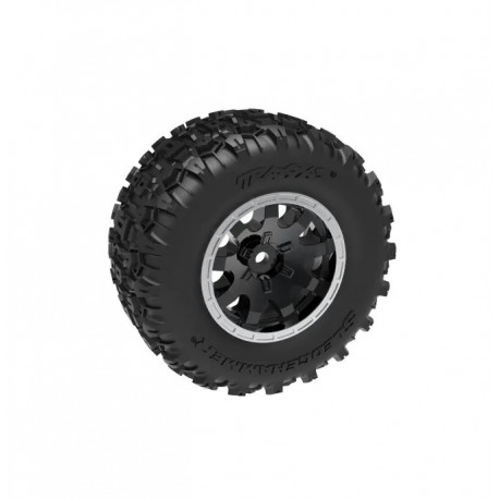 Traxxas TRX10770-STBLK Pneus sur jantes noir Sledgehammer (2) Arriere
