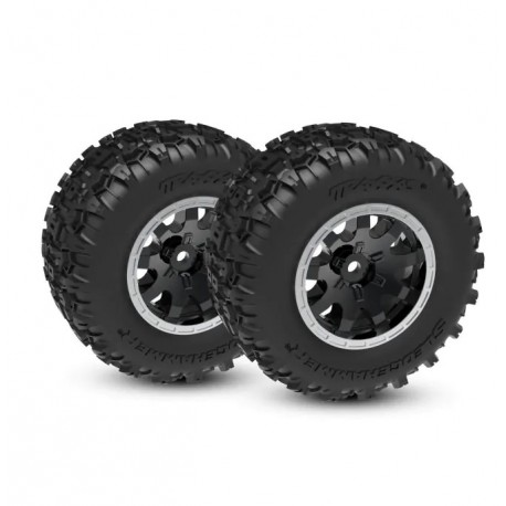 Traxxas TRX10771-STBLK Pneus sur jantes noir Sledgehammer (2) Avant