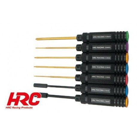 HRC Kit d'outils - Titane - PRO JAPAN - (7 pièces)( Ideal Tamiya)